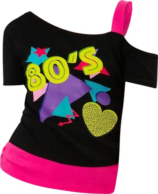 Image de Smiffys - T-shirt "1980s" - Femme SM909 (XL) (Noir)