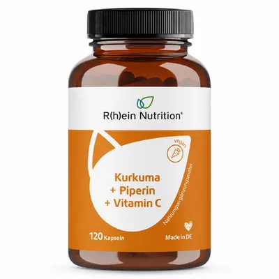 Produktbild von Kurkuma 95% Curcumin+Piperin+Vitamin C vegan Kaps. 120 St