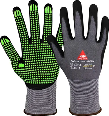 Produktbild von Hase Sicherheitshandschuhe Padua Grip green Größe 8, Nitril Foam 10 Stk