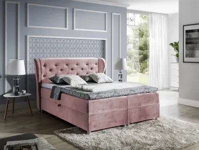 Produktbild von Boxspringbett Schlafzimmerbett ARIANNA 120x200cm Stoff Solonrose