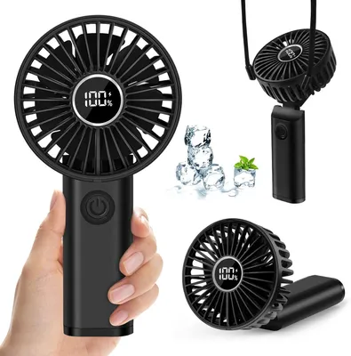 Produktbild von Handventilator, Tischventilator, Mini Ventilator, Tragbar Ventilator, Klein Lüfter, 3600mAh Batterie Kleiner Taschenventilator mit 6 Geschwindigkeiten