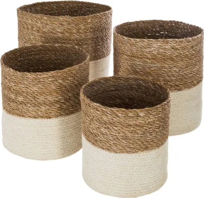 Produktbild von Set aus 4 körben jute weiß - Atmosphera créateur d'intérieur