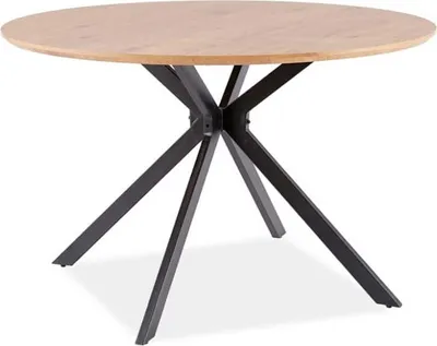 Produktbild von Runder Tisch 120cm Küchentisch Esstisch Wohnzimmer Eiche Schwarz
