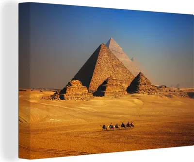 Produktbild von OneMillionCanvasses® - Leinwandbilder - 150x100 cm, Pyramiden in der Wüste, Wandbilder Kunstdruck Wanddekoration