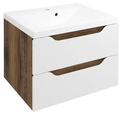 Produktbild von Sapho WAVE Unterschrank 60x65x47,8cm, weiß/Eiche collingwood