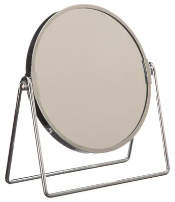 Produktbild von 5five Simply Smart | Kosmetikspiegel - Rund - 17 cm - Silber - Doppelseitig - mit Vergrößerung - Stabiler Stand
