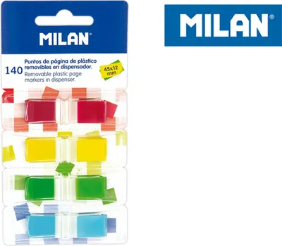 Obrázek produktu pro Zakładki indeksujące transparentne Milan 45mmx12mm fluo 4 kolory