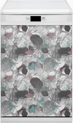 Produktbild von Magnet Folie für Geschirrspüler Küche Magnetmatte 45x80 cm  Nachbildung Geschirrspüle  - Blumenmuster