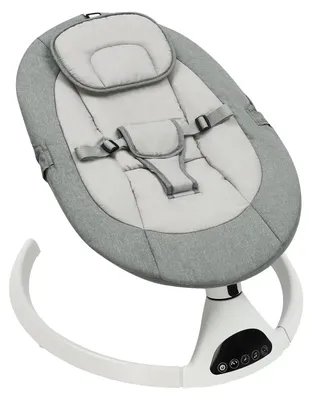 Image de Bébé-transat électrique avec enceinte Bluetooth - 5 niveaux de vibration - Télécommande - Jusqu'à 10 kg - Gris