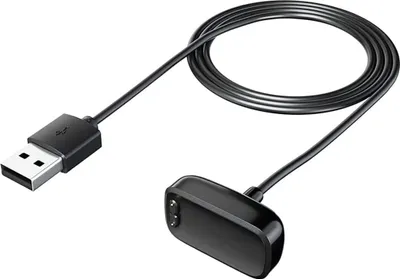 Produktbild von Case2go - Ladegerät geeignet für Fitbit Charge 5 / Fitbit Luxe - USB-Kabel - 1 Meter - TPE - Schwarz