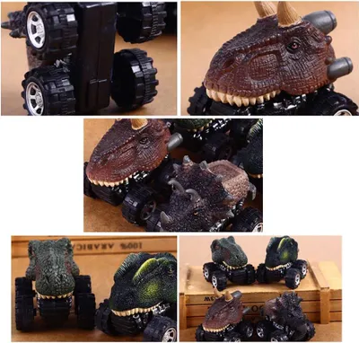 Produktbild von Zurückziehendes Dinosaurierauto, hohe Simulation, kompakt, tragbar, pädagogisches Rückzugsspielzeug, 7 x 5,6 cm