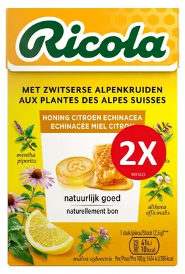Productafbeelding van Ricola Keelpastilles Honing Citroen Echinacea (100 gr)
