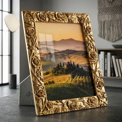 Obrázok produktu pre Fotorámik zo zlatej živice 19,8x2x25 cm (vnútorný rozmer 15x20 cm)