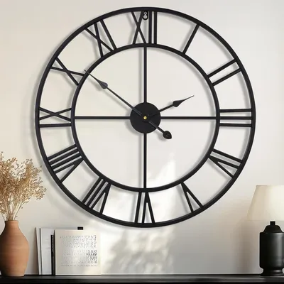 Image de Grande horloge murale de 80 cm avec chiffres romains