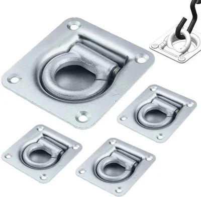 Productafbeelding van Sjorogen voor aanhangers, 4 stuks, gegalvaniseerde sjorren, bevestigingsogen, 800 kg, sjorren, aanhanger voor het vastzetten van ladingen, vervoer van goederen