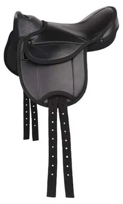 Shetty-Anfängerzadel, Kunstleder, schwarz, wasserdicht, ergonomisch