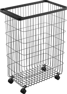 Zdjęcie produktu dla Metalowy kosz na pranie na kółkach, wys. 56,5 cm
