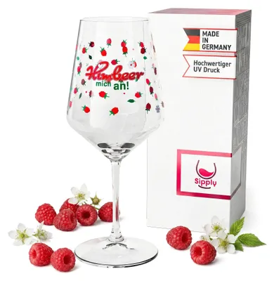 Produktbild von Sipply Weinglas mit lustigem Spruch Himbeer mich an 0,5l