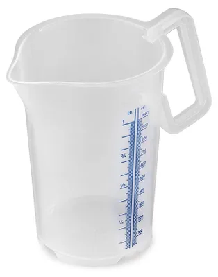 Produktbild von thermohauser Messbecher m. geschlossenem Griff, 1000 ml, Kunststoff PP, blaue Sk