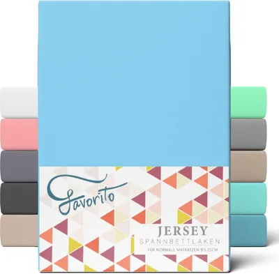 Immagine prodotto di Lenzuolo matrimoniale Favorito Jersey Baby Blue 140x200 cm - 160x200 cm