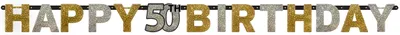 Produktbild von Golden 50th Birthday Girlande 2,13m