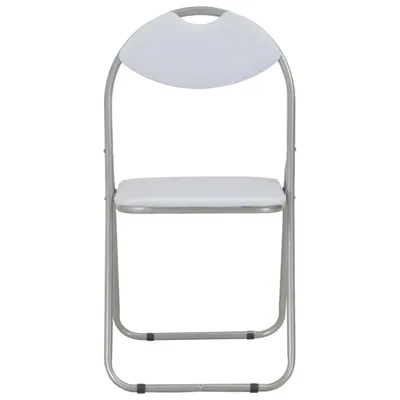 Produktbild von Hochwertigen Möbel Esszimmerstühle - Weiß Klappbare Esszimmerstühle 2er-set Weiß Kunstleder NEU9025391