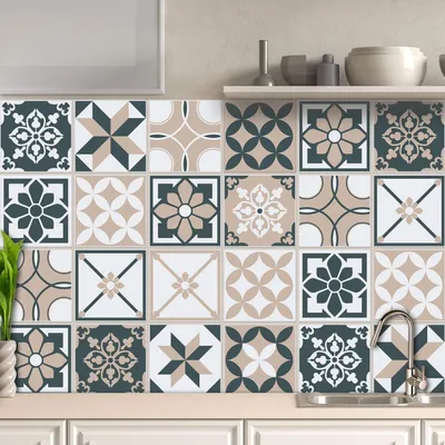 Immagine prodotto di Adesivi per piastrelle, autoadesivi, confezione da 32 pezzi, 15x15 cm, impermeabili, adatti per bagno e cucina