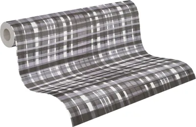 Obrázek produktu pro Netkaná tapeta grafická šedá Anna D Andrea A.S. Création 782244 10,05 m x 0,53 m kostkovaný vzor