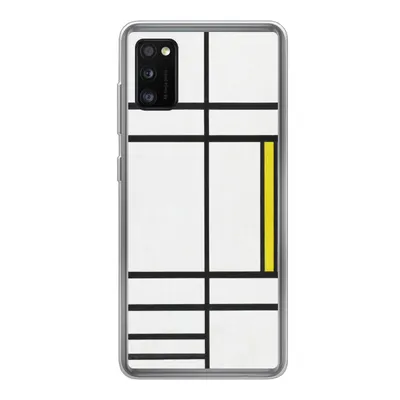 Produktbild von MuchoWow® Handyhülle Schutzhülle Hülle für Samsung Galaxy A41 Komposition in Weiß, Rot und Gelb - Piet Mondrian Silikon Softcase Handy Hülle - Mobiltelefon