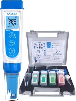 Immagine prodotto di Apera Instruments PC60: strumento multiparametrico premium 5-in-1 (misura del pH, conducibilità/EC, TDS, salinità, temperatura, precisione del pH: 0,01/1%, ecc.)