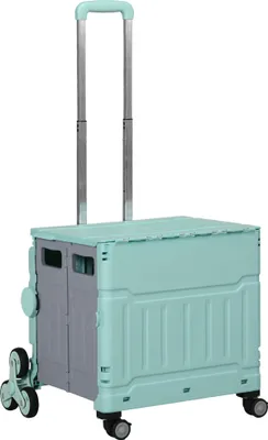 Produktbild von Einkaufswagen Einkaufstrolley, Treppensteiger,  klappbar, Teleskopgriff, bis max. 65 Kilo belastbar, Grün