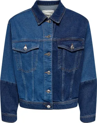 Obrázek produktu pro Barevný Blok Jeansová bunda Strečový Denim Přechodná bunda Vintage ONLKIM | XS