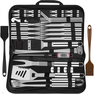 Produktbild von Grillbesteck Set 38-teilig, Edelstahl Grillzubehör, mit Grillkoffer, für Garten