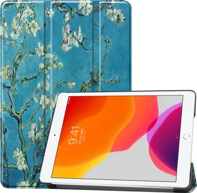 Produktbild von Mobigear Tri-Fold iPad 7 (2019) Hülle Klapphülle - Mandelblüten