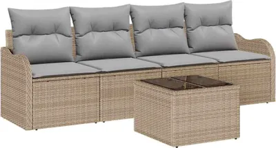 Image de Ensemble de canapé de jardin Beige polyrotin
