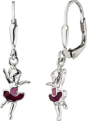 Produktbild von JOBO Kinder Ohrhänger Ballerina 925 Sterling Silber Ohrringe Boutons Kinderohrringe