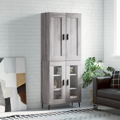 Produktbild von vidaXL Highboard Grau Sonoma 69,5x34x180 cm Holzwerkstoff