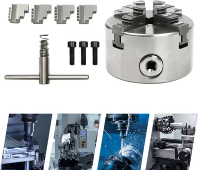 Image de Mandrin de précision à 4 mors Mandrin à 4 mors Mandrin de tour à centrage automatique Tour à bois (80mm)