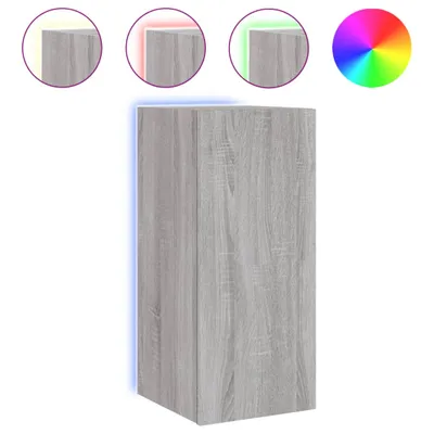 Productafbeelding van TV-kast met LED-verlichting, grijs Sonoma, 30,5 x 35 x 70 cm