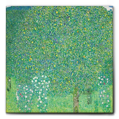 Immagine prodotto di Giallobus - Roseti sotto gli alberi - Gustav Klimt - 50L x 50l cm - Quadro - Tela Canvas Telaio Standard