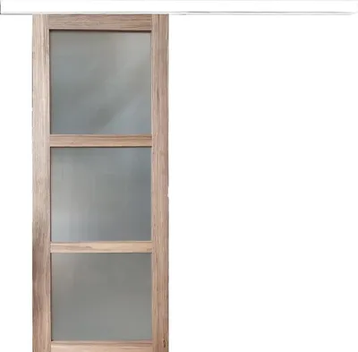 Immagine prodotto di Porta scorrevole Frake con vetro H204 x L83 cm, binario a bandeau bianco Gd Menuserie