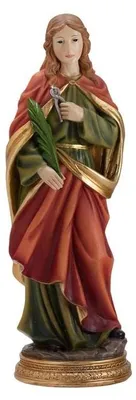 Heilige Apollonia Figur, Harz, handbemalt, 30 cm