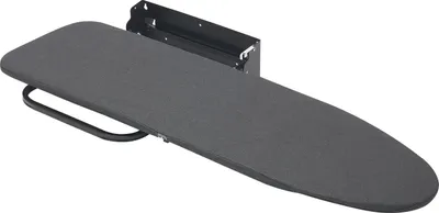 Produktbild von Wandmontiertes Bügelbrett - Klappbares Modell - Schwenkbar 180° - Platzsparend - Bügelauflage aus Metall - Stahlrohrgestell - Schwarz