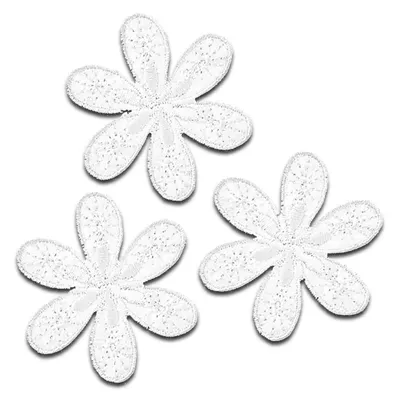 Produktbild von Blumen 3 Stück Blüten Pflanze - Aufnäher, Bügelbild, Aufbügler, Applikationen, Patches, Flicken, Zum Aufbügeln, Größe: 4,2 x 4,2 cm