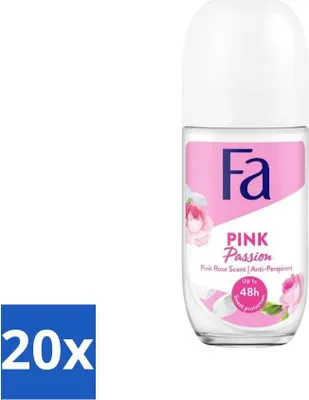 Obrázok produktu pre Fa - Pink Passion - Dezodorant v guličke - Ružová ruža - 50 ml - Výhodné balenie - 20 kusov