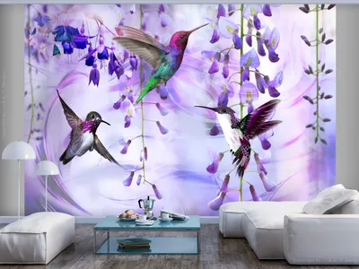 Immagine prodotto di Carta da parati non tessuta con motivo di colibrì, fiori, dimensioni 400x280 cm – Carta da parati moderna, ideale per camere da letto, decorazione murale, corridoi, uffici, modello g-C-0072-a-b