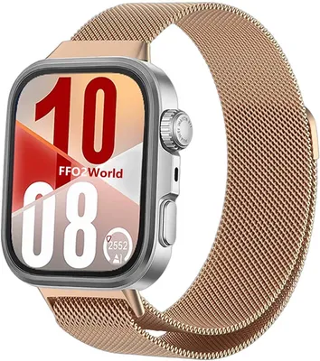 Produktbild von FFO2World Edelstahl-Milanese-Armband für Huawei Watch Fit 4 Pro / Fit 4 / Fit 3 – Milanaise-Armband mit Magnetverschluss – Roségold