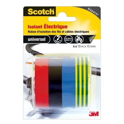 Immagine prodotto di 3M, 4 rotoli di nastro adesivo - 10 m x 15 mm - Isolamento elettrico