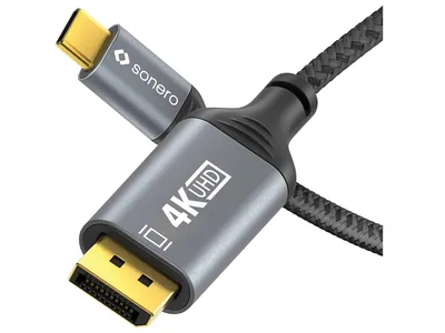 Immagine prodotto di SONERO Cavo USB-C/DisplayPort, 4K60, maschio/maschio, grigio/nero, 1 m