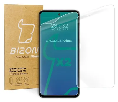 A product shot of a phone screen protector packaging and the protector itself.